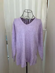【レディース】LEPSIM　レプシィム　Vネックニット　プルオーバー　ピンクパープル