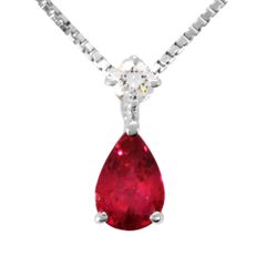 タサキ TASAKI ネックレス ルビー 0.57ct K18WG 2.5g ホワイトゴールド ダイヤモンド 0.06ct レディース【中古】