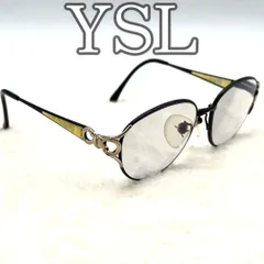Yves Saint Laurent イヴ・サンローラン メガネフレーム 30-7633 ブラック×イエロー 度入り レディース Y2K / Vintage YSL Eyeglasses Frame Black Yellow Accent