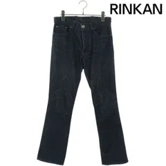 クロムハーツ DNM PANTS BLK フレアニーステッチデニムパンツ メンズ Chrome Hearts - CHROME HEARTS クロムハーツ JEAN SL FLEURKNEE