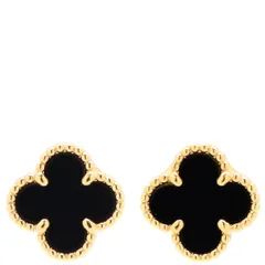 ヴァンクリーフアーペル Van Cleef & Arpels ピアス スウィート アルハンブラ K18YG オニキス ブラック×イエローゴールド 750YG 18K オニキス  VCARA44900【中古】