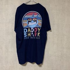 FRUIT OF THE LOOM  Tシャツ DADDY SHARK DOO DOO DOO ネイビー 未使用【メンズL】