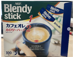 【4個セット】【100本入り】味の素ＡＧＦ＃ブレンディスティック  カフェオレ　カロリーハーフ