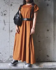 FrenchSleeveMaxiTEEOnepiece orange brownのサムネイル