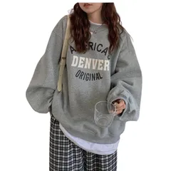 [SeiunAn] トレーナー レディース スウェット 秋 冬 春 パーカー プルオーバー 裏起毛 トップス 秋服 長袖 英字 ロゴ プリント ゆったり クルーネック 可愛い 韓国 おしゃれ カジュアル