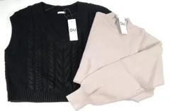【未使用】【2枚セット】GU ジーユー ウィメンズ 女性サイズ Mサイズ ニット / スウェットライクセーター ニットベスト (#D5PQW)