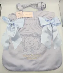 Maison de FLEUR ちいかわ×Maison de FLEURコラボ 刺繍ダブルリボントートバッグ ハチワレ　刺繍ダブルリボントート　サックス サックス