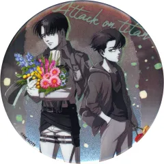 【中古】バッジ・ピンズ リヴァイ・アッカーマン BIGホロ缶バッジ past and future ver. 「進撃の巨人」 アニメイト限定