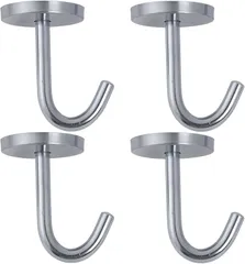 All Bright AllBright 天井フック 吊り下げ ハンキング 固定 壁 壁掛け 耐荷重5kg 4個セット(シルバー,  60mm)