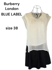 【美品】BurberryLondon BLUELABEL 黒フレアミニスカート サイズ38