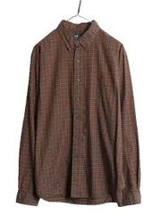 【お得なクーポン配布中!】 90s ラルフローレン チェック 長袖 ボタンダウン シャツ メンズ XL 90年代 オールド ポロ コットン 大きいサイズ 長袖シャツ マルチカラー