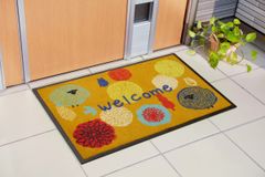 【人気商品】イケヒコ 玄関マット フォレスタ オレンジ 約59×90cm 花柄 屋外用 マット #2042069