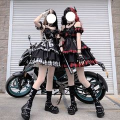 国内発送 キラキラ アイドル衣装 ステージ衣装 ロリータブランド ALICE GIRL 甘ロリ JSK ジャンパースカート チェック柄 ブラック ホワイト コンカフェ イベント ロリータファッション