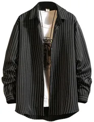 人気商品柔らかい 大きいサイズ カジュアル シンプル ゆったり おしゃれ 秋服 春 ドロップ 夏服 ショルダー L-5XL ボタンダウン 薄手 ストライプ柄 ブラウス ワイシャツ 半袖 フィット 長袖 良品生地 メンズ シャツ 服 [Bligo]