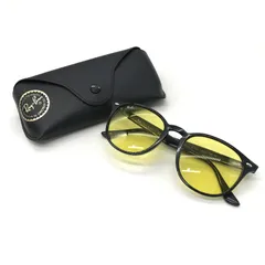 RayBan サングラス RB4259F ライトカラー ボストン ケース付 53□20 150 フレーム:ブラック レンズ:イエロー レイバン 小物 B13826◆