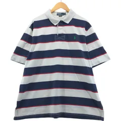 古着 ラルフローレン Ralph Lauren POLO by Ralph Lauren ボーダー柄 半袖 ラガーシャツ メンズXXL相当/eaa556312