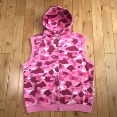 Pink camo スウェット パーカー ベスト Lサイズ a bathing ape BAPE ...