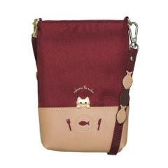 ☆ ブラウン ☆ ショルダーストラップ付きスマホポーチ sakana to neko スマホショルダーバッグ レディース スマホポーチ ショルダー スマホポシェット スマホ ショルダーバッグ 可愛い ミニショルダーバッグ 縦 斜めがけ おしゃれ 大人 かわいい