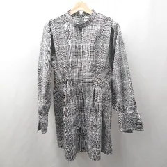 ◇ ◎　⊇ RASVOA ラスボア ギンガムチェック 長袖 デザインチュニック サイズM ブラウン系 レディース E  【1506300028274】