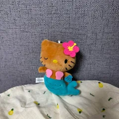 ハローキティおそうじしましょマスコットキーホルダーハイビスカスアロハ