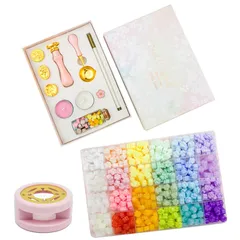 【人気商品】記念日 誕生日 結婚式 祝い 招待状 プレゼント 手紙 スタンプ 印章 封蝋 スタンプセット 封書 シーリングワックス シーリングワックス ギフトボックス ワックス (All の 色 In 24 Oneフルセット) シーリングスタンプセット シール