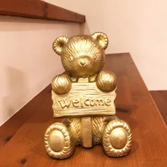 ゴールドくまさん　金色オブジェ　ゴールド雑貨　クリスマス雑貨　飾り　ウエルカム　ベア　インテリア雑貨　おしゃれ