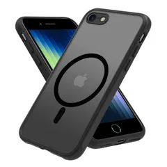 iPhone SE 第3世代 第2世代 ケース 半透明 MagSafe対応 iPhone8 ケース マグネット搭載 iPhone7 ケース カバー 米軍MIL規格 耐衝撃 マット感 黄ばみなし ストラップホール付き マグセーフ対応 ワイアレス充電対応 PinL