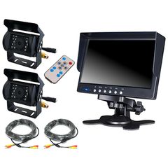 7인치 4분할 온 대시 모니터 백 카메라 2대 세트 적외선 LED 탑재 안심의 암시 카메라 24V차 대형차 트럭 등에 도요타 이스즈 히노 FUSO UD TRUCKS 마쓰다