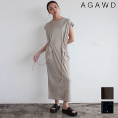 【爆速配送】【即納】 アガウド AGAWD ワンピース 25春夏 Pocket Line Onepiece ポケットラインワンピース ロング丈 半袖 1925-4008