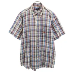ステューシー 90s USA製 オールド 紺タグ チェック柄 半袖 ボタンダウンシャツ XL STUSSY メンズ
