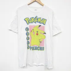 XL/古着 半袖 Tシャツ メンズ アニメ ポケットモンスター ポケモン ピカチュー コットン クルーネック 白 ホワイト 25aug19 中古