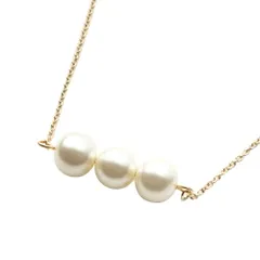 【B：ゴールド×ワンサイズ】[Cream dot. クリームドット公式] ネックレス レディース 2タイプ ロング チェーン パール 3連 5連 大人 上品 エレガント シンプル 結婚式 お呼ばれ パーティー  