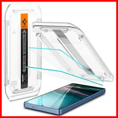 【在庫処分】Spigen Galaxy S25 Ultra ガラスフィルム 指紋認証対応 9H硬度強化ガラス 貼り付けキット付き ギャラクシーS25ウルトラ対応 ナノコーティング 飛散防止 2枚入 EZ Fit AGL09078