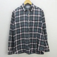 G■エーグル/AIGLE 長袖シャツ/チェック柄【L】緑系/men's/123【中古】■