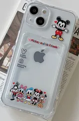 【新品・未使用品】iPhone14 iPhone 15 携帯ケース　スマートフォンケース　スマホケース　ＴＰＵ　ディズニー　ミッキー　ミニー　ドナルド　デイジー　グーフィー　カードポケット付き　写真入れ付き　かわいい♡