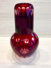 アンティーク切子　レトロ水差し　切子水差し　花瓶　フラワーベース