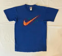 80s Nike(ナイキ） シングルステッチ ビックスウォッシュ Tシャツ 青