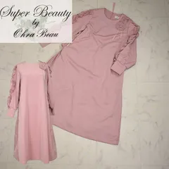 スーパービューティー 7分袖 Aライン ワンピース ワンピ 2226020 レディース カジュアル パリ エレガンス オーラボー 【大】カジュアル かわいい 大人 小花柄 総柄 ジェイシー SuperBeauty 紫イエロー 春/夏/秋 40/42