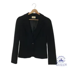 ☆美品☆ ef-de エフデ ジャケット アウター テーラードジャケット 長袖 テーラードカラー １ボタン 丸袖 ポケット レディース ブラック 9 日本製 901-16065 送料無料 古着