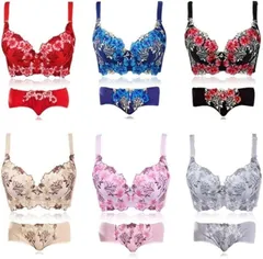 &LAZA アンドラザ 3枚セット ショーツセット 脇高 バストメイク 補正下着 盛り 谷間メイク ブラジャー インナー(おまかせ,  AB80)