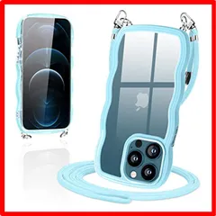 【匿名配送】 iPhone12 Pro Max_ブルー iPhone12Pro Max ケース ショルダー クリア TPU カバー iPhone 12 Pro 