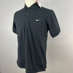 NIKE 半袖ポロシャツ　Mサイズ　ボーダー　ブラック　新品未使用