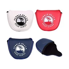 パターカバー ヘッドカバー オデッセイ 2ボールに対応 マレット用 マグネットタイプ 紺 白 赤 (紺)