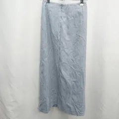 ◇ ⊆ ビームス シンプル　スエード風 ロング フレア スカート サイズ38 ブルー系 レディース E  【1505220001190】