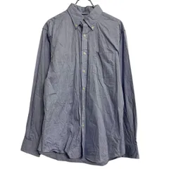 NAUTICA 長袖 無地シャツ L ブルー ノーティカ ボタンダウン 胸ポケット カジュアルシャツ シンプル 古着卸 アメリカ仕入 a702-7200