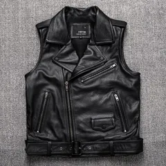 【最終値下】新品未使用　本革　ライダース　ベスト 2025年最新】ライダースベスト レザーベスト メンズの人気