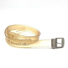 CHANEL シャネル　ラバーベルト　ブレスレット　チョーカー　クリア×シルバー　ロゴ　マメあり　フランス製
