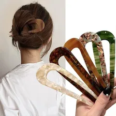 かんざし 簪 5点セット おしゃれ べっ甲柄 シンプル U字型 ヘアアクセサリー レディース 髪留め 髪飾り CHENLONB 和装小物 成人式 結婚式