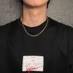 45cm ゴールド ロープチェーンネックレス メンズ レディース 金 ネックレス
