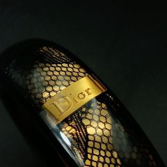 クリスチャンディオール Dior ロゴ ストーン バングル 赤 プラスチック